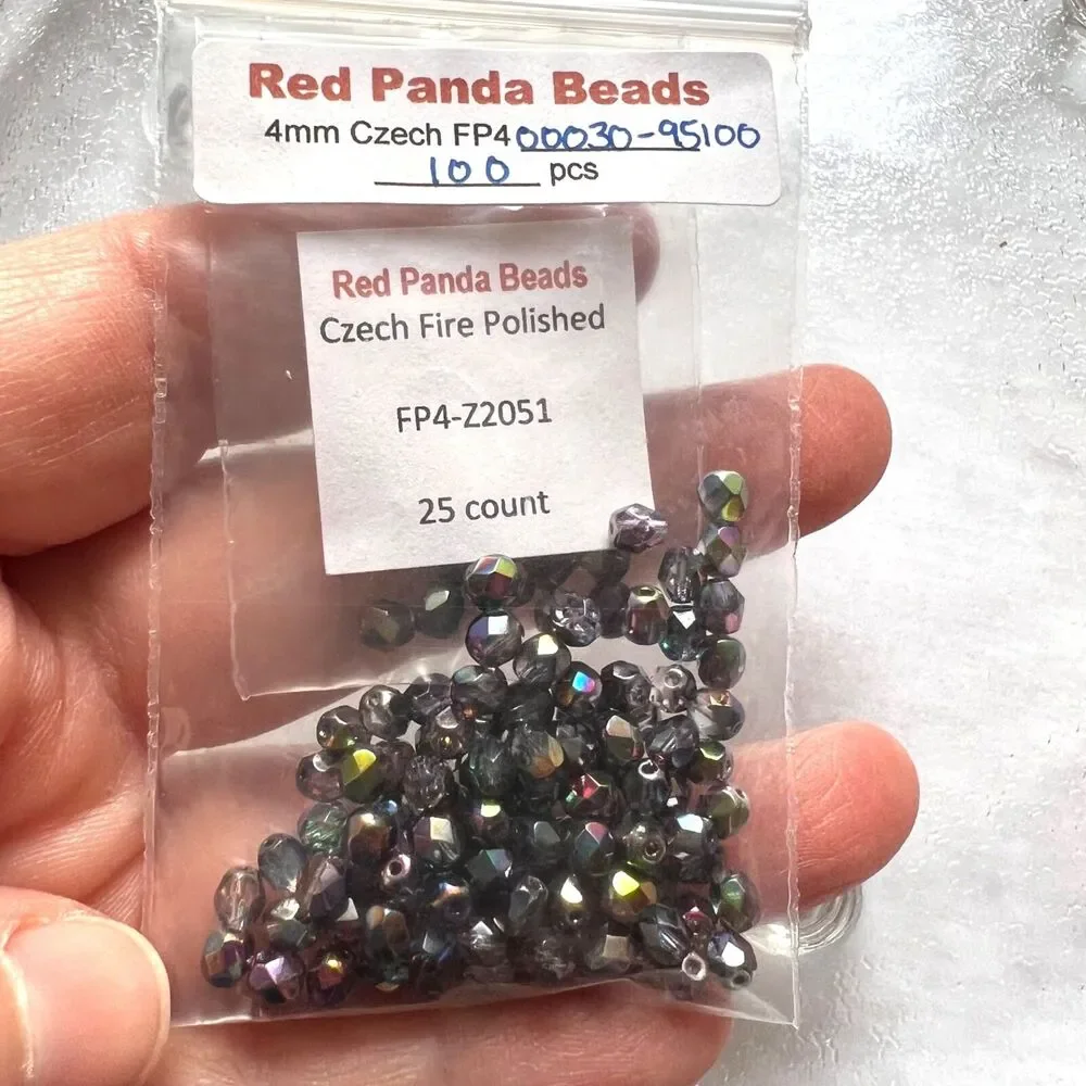 Red Panda Beads Beading Jewelry Making Lot Blue Silver